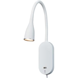 Nielsen Eye vägglampa med USB-uttag & touch LED 5W, vit