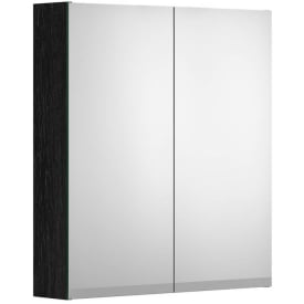 Gustavsberg Artic spejlskab med lys, 59,4x66,2 cm, sort ask