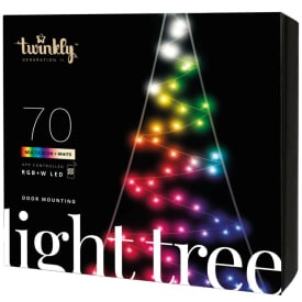 Twinkly Tree til veggmontering, fargat + hvit lys, 2 meter