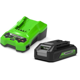 Greenworks batterisæt m. oplader & 1 x 24V/2,0Ah batteri