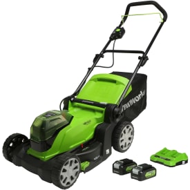 Greenworks plæneklipper 41cm - 24V m. 2 x 2,0Ah batteri & lader