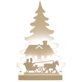 Nordic Winter julsilhuett med släde och ljus