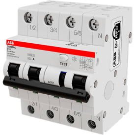 ABB DS203NC HPFI kombiafbryder C, 3P+N på 10A