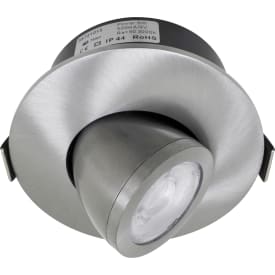 Nordtronic Low Profile Fleksibel innfelt spotlight, tiltbar, Ø7,5 cm, børstet aluminium, 3000K