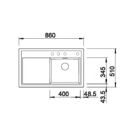 Blanco Zenar 45 S MXI køkkenvask, 86x51 cm, beige