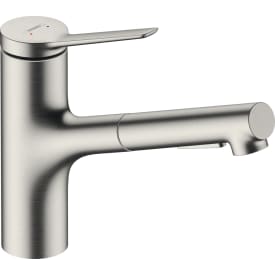 Hansgrohe Zesis M33 kökblandare, utdragbar pip, rostfritt stål