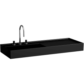Kartell Laufen tvättställ, 120x46 cm, vänster, matt svart
