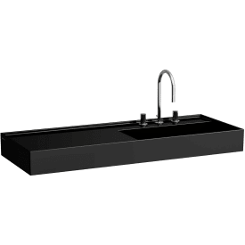 Kartell Laufen tvättställ, 120x46 cm, höger, svart