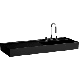 Kartell Laufen håndvask, 120x46 cm, højre, mat sort