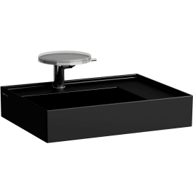 Kartell Laufen tvättställ, 60x46 cm, vänster, matt svart