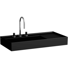 Kartell Laufen håndvask, 90x46 cm, venstre, mat sort