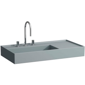 Kartell Laufen tvättställ, 90x46 cm, vänster, matt grå
