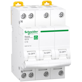 Schneider Resi9 automatsikring C 3P+N 16A, hvid
