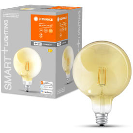 Ledvance Smart+ Wifi E27 globlampa, vit ljusfärg, bärnstensfärgad