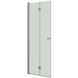 Dansani Match brusedør, model B, 87 cm, klart glas, satin profil