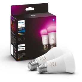 Philips Hue White Color Ambiance E27 standardpære, 2000K-6500K, 6,5W, 2-pak