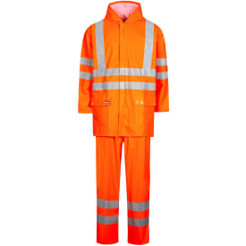 Lyngsøe PU regnsett LR552, Kl.2 High-Vis oransje, str 2XL