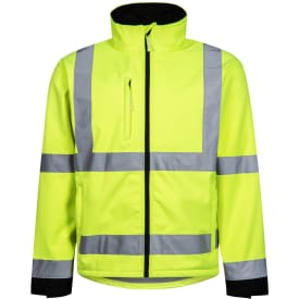 Lyngsøe softshelljakke FOX471, High-Vis kl.3 gul/sort, 2XL