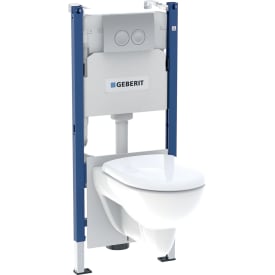 Geberit Renova væghængt toiletpakke, hvid/mat krom