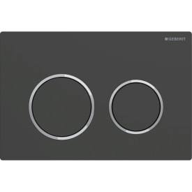 Geberit Omega 20 Round spolplatta, matt svart/krom
