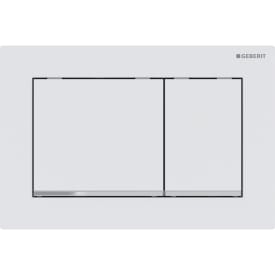 Geberit Omega 20 Square betjeningsplate, matt hvit/krom