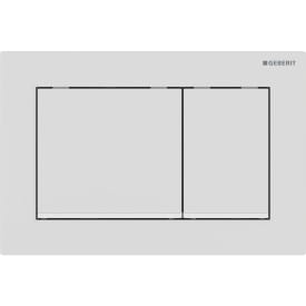 Geberit Omega 20 Square betjeningsplate, matt hvit/hvit