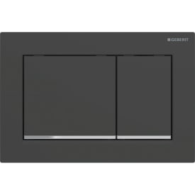 Geberit Omega 20 Square betjeningsplate, matt sort/krom