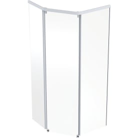 Contura Shower Showerama frontseksjon, skyvedør, 100x100 cm, klart glass, hvit profil