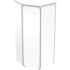 Contura Shower Showerama frontpanel, skyvedør, 100x100 cm, klart glass, aluminiumsprofil