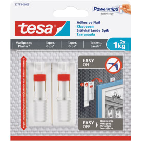 Tesa Powerstrips limspiker, 1 kg, 2-pak, justerbar, hvit