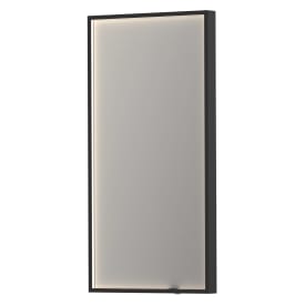Sanibell Ink SP19 speil med lys, dimbar, duggfri, sort, 40x80 cm
