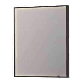 Sanibell Ink SP19 speil med lys, dimbar, duggfri, sort, 70x80 cm