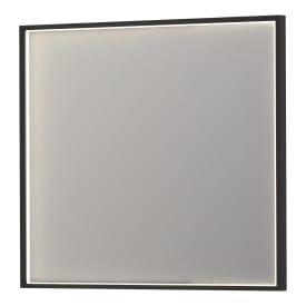 Sanibell Ink SP19 speil med lys, dimbar, duggfri, sort, 90x80 cm