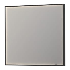 Sanibell Ink SP19 spegel med belysning, dimbar, imfri, 100x80 cm, svart