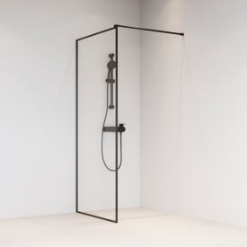 Brasta Dija Frame duschvägg, 90 cm, klarglas, svart profil