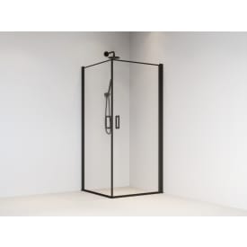 Brasta Victorija Frame hörndusch, 87,7x87,7 cm, klart glas, svart profil