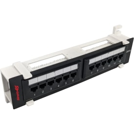 Simply45 RJ45 Patchpanel 12 port loaded, CAT6, til væg