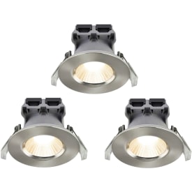 Nordlux Fremont Bath downlight, 2700K, børstet stål, 3 stk