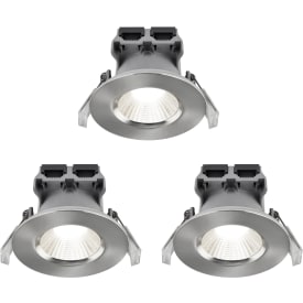 Nordlux Fremont Bath downlight, 4000K, børstet stål, 3 stk