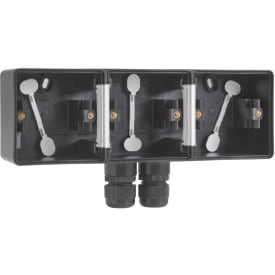 3 stk Base 3-modul, 2 x M20, IP55, sort