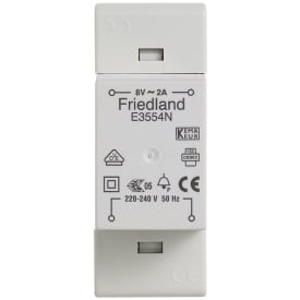 Ringtransformator 8V 2A E3554N för DIN-skena/vägg