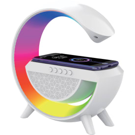 Veli Cool bordlampe, høyttaler, hvit