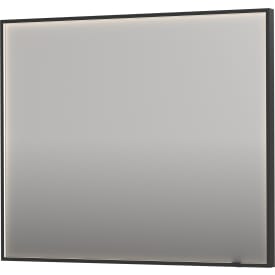 Sanibell Ink SP19 spegel med belysning, dimbar, imfri, borstad svart, 100x80 cm