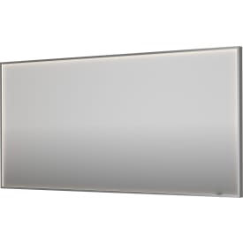 Sanibell Ink SP19 speil med lys, dimbar, duggfri, børstet rustfritt stål, 160x80 cm