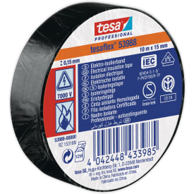 Isoleringstejp VDE/IEC PVC 15 mm x 10 m, svart