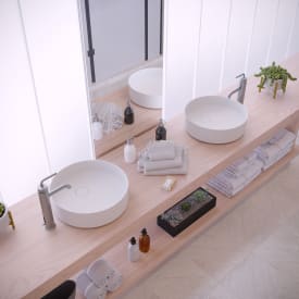 Ideavit SolidFloat-40 håndvask, Ø40 cm, mat hvid