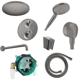 Hansgrohe Croma Air brusesæt, vandbesparende,  sort krom