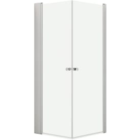 Dansani Match hörndusch, modell A+A+Tower hylla, 77x77 cm, klart glas, satin