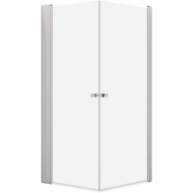 Dansani Match hörndusch, modell A+A+Tower hylla, 87x87 cm, klart glas, satin