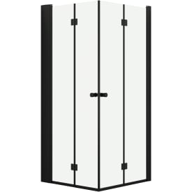 Dansani Match dusjhjørne, modell B+B+Tower hylle, 87x87 cm, klart glass, svart